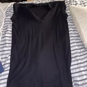 ATM Black Dress Sleeveless Silky Side Panels With Pockets Sz M